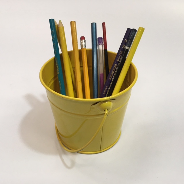 PENCIL CADDY, Yellow Bucket